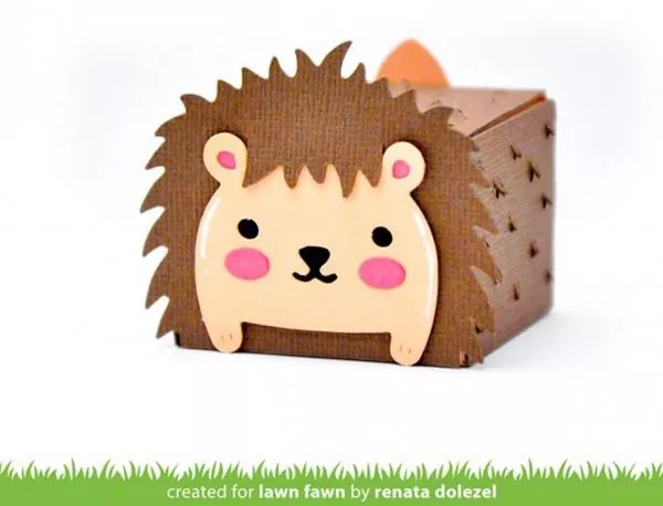 LF2439 Tiny Gift Box Hedgehog AddOn Dies Lawn Cuts Lawn Fawn 1