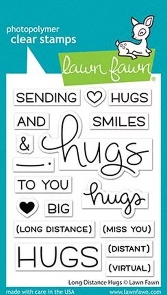Long Distance Hugs Clear Stamps Lawn Fawn