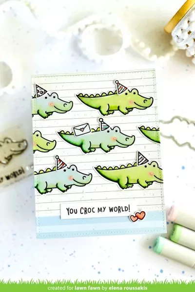 Croc My World Clear Stamps Lawn Fawn 2