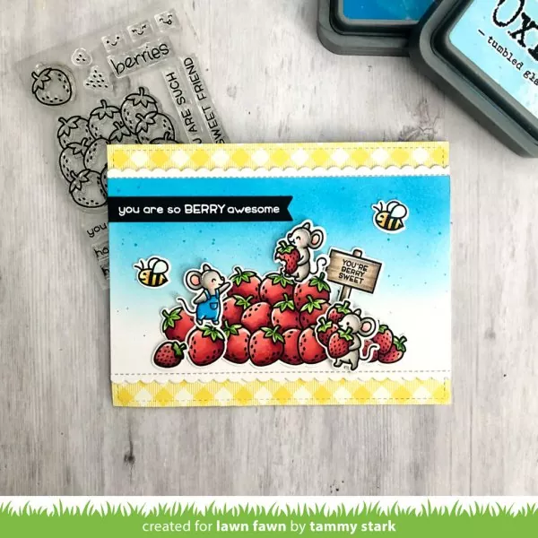 How You Bean? Strawberries Add-On Clear Stamps Lawn Fawn 1