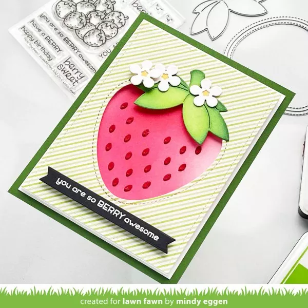 Outside in Stitched Strawberry Dies Lawn Fawn 1