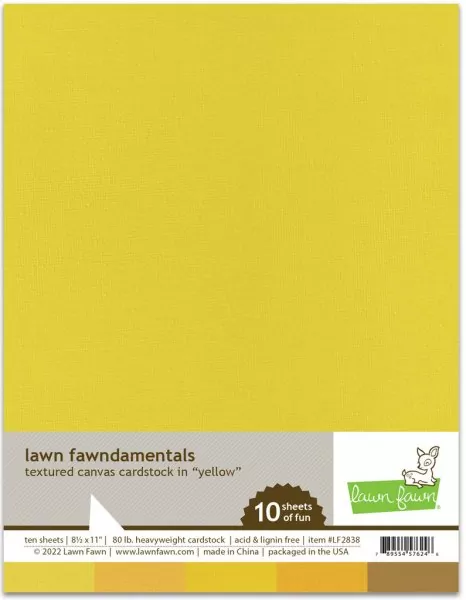 Yellow Textured Canvas Cardstock Lawn Fawn
