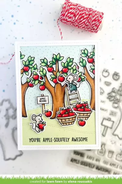 Apple-solutely Awesome Clear Stamps Lawn Fawn 1
