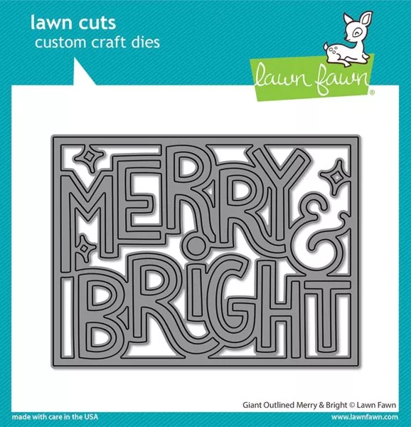 Giant Outlined Merry & Bright Dies Lawn Fawn