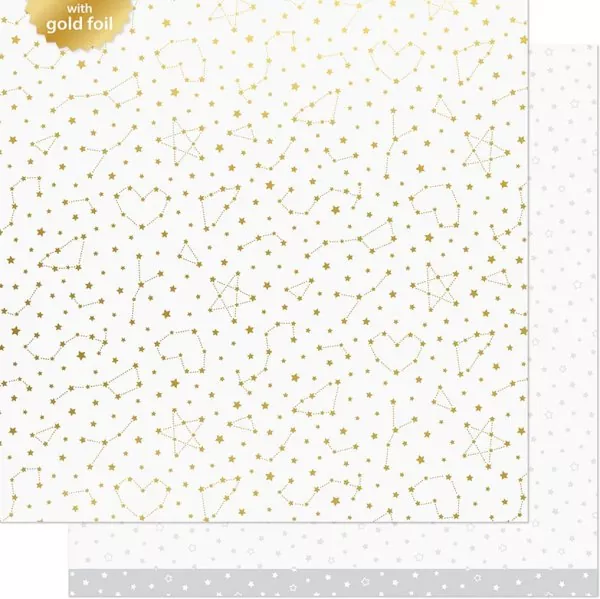Let It Shine Starry Skies Twinkling White lawn fawn scrapbooking paper