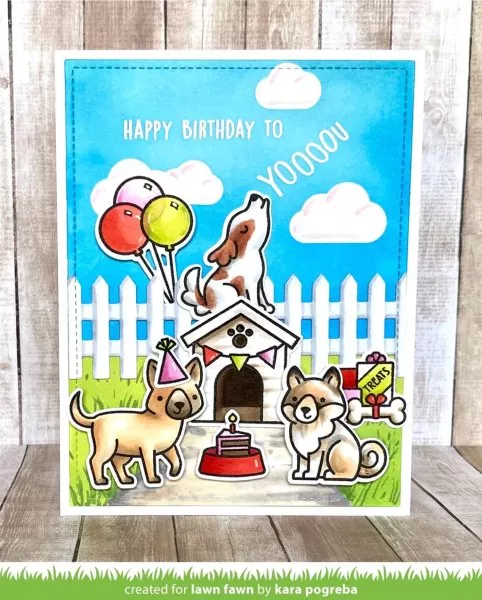 Yappy Birthday Clear Stamps Lawn Fawn 1