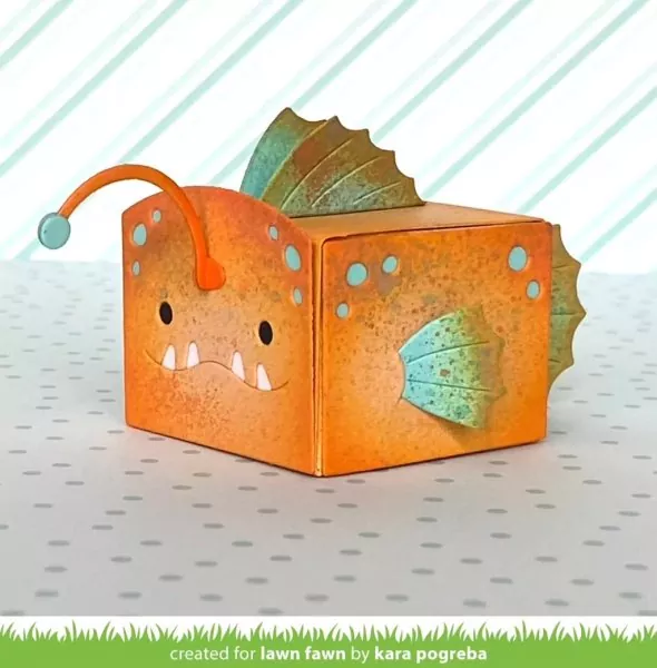 Tiny Gift Box Anglerfish Add-On Dies Lawn Cuts Lawn Fawn 1