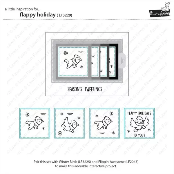 Flappy Holiday Clear Stamps Lawn Fawn 1