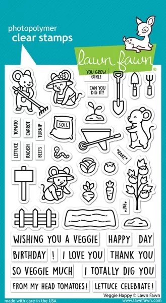 Veggie Happy Clear Stamps Lawn Fawn