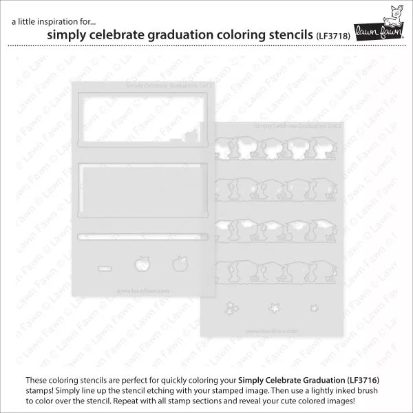 Simply Celebrate Graduation Coloring Stencils Lawn Fawn 1