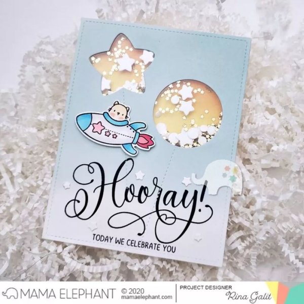 Little Agenda Spaceship Mama Elephant Stamp & Die Bundle 2