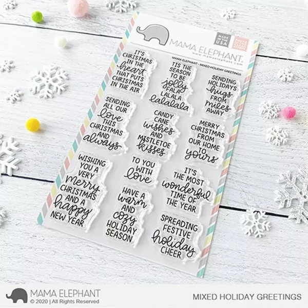 Mixed Holiday Greetings Clear Stamps Mama Elephant