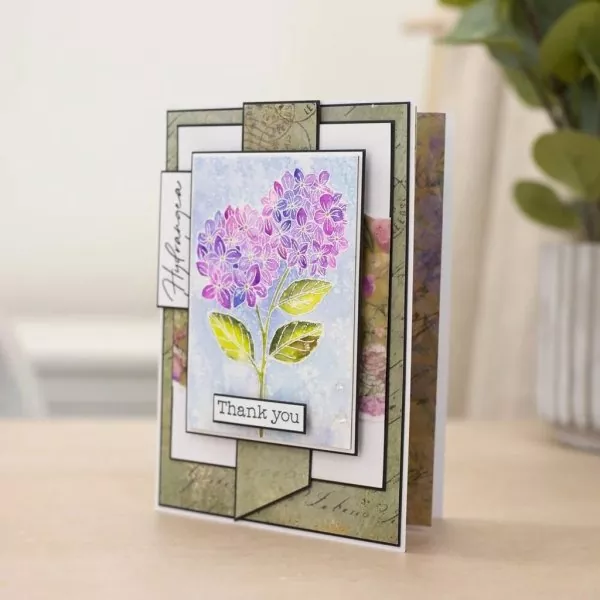 Hydrangea Hydrangea Blooms Embossing Folder crafters companion 3