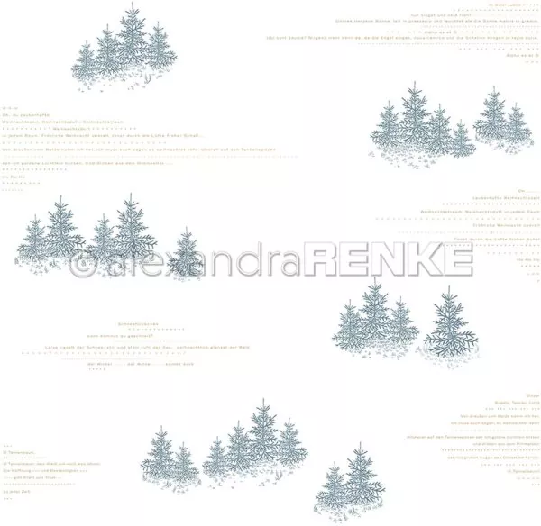 Tannenwald Typo Dämmerblau Alexandra Renke Scrapbookingpaper