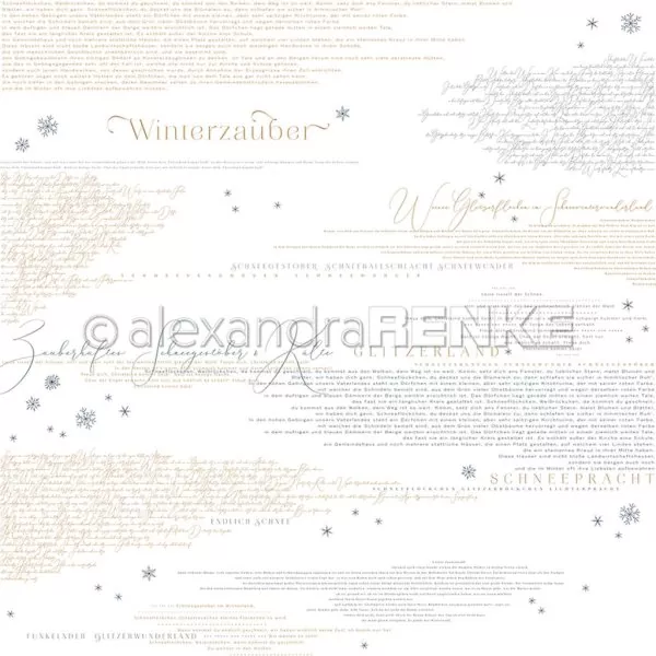 Winterzauber Typo Dämmerblau Alexandra Renke Scrapbookingpaper