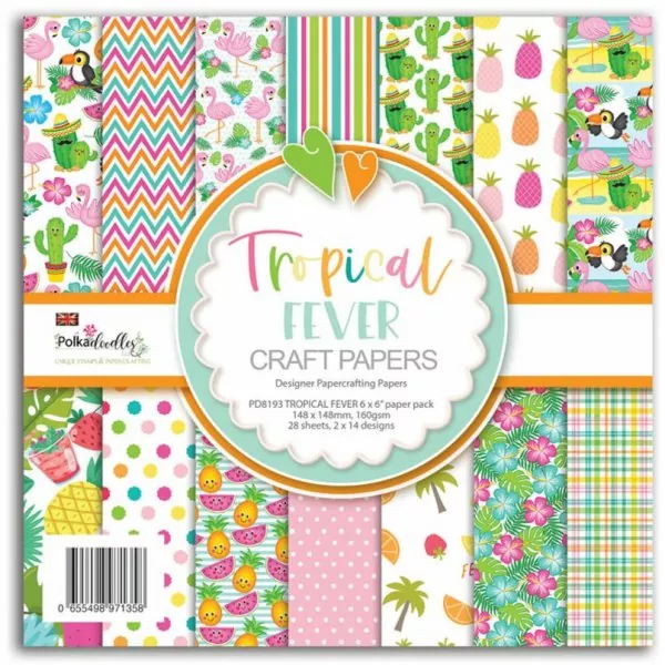Tropical Fever 6x6 inch paper pack Polkadoodles