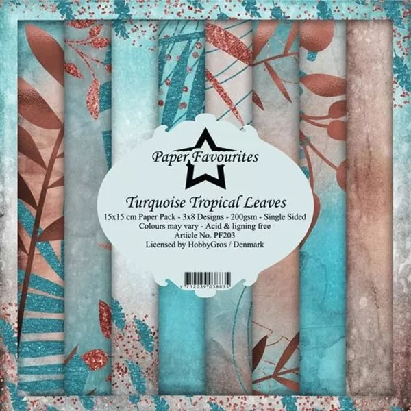 Turquoise Tropical Leaves 6"x6" Paper Pack Paper Favourites