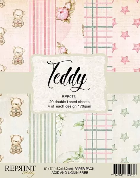 Teddy collection 6x6 inch paper pack