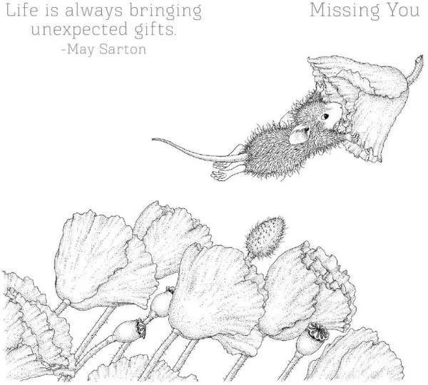 House-Mouse Popping By Spellbinders Rubber Stamp 1