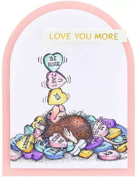 House-Mouse Candy Hearts Spellbinders Rubber Stamp 2