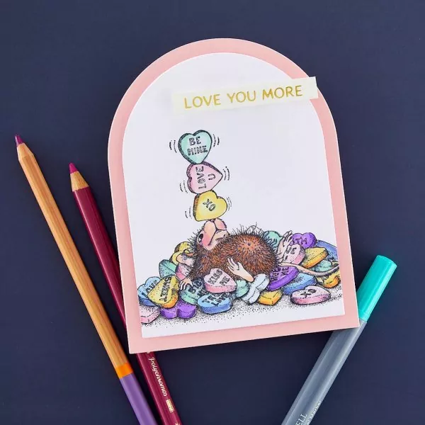 House-Mouse Candy Hearts Spellbinders Rubber Stamp 3