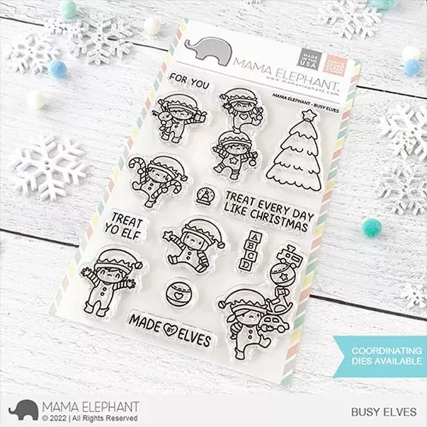 Busy Elves Clear Stamps Mama Elephant