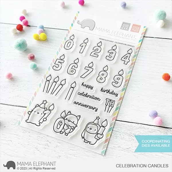Celebration Candles Clear Stamps Mama Elephant