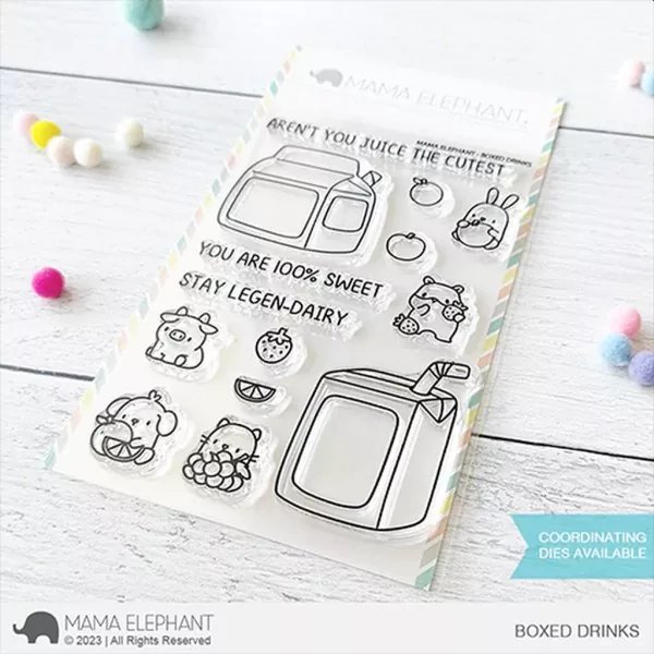 Boxed Drinks Clear Stamps Mama Elephant