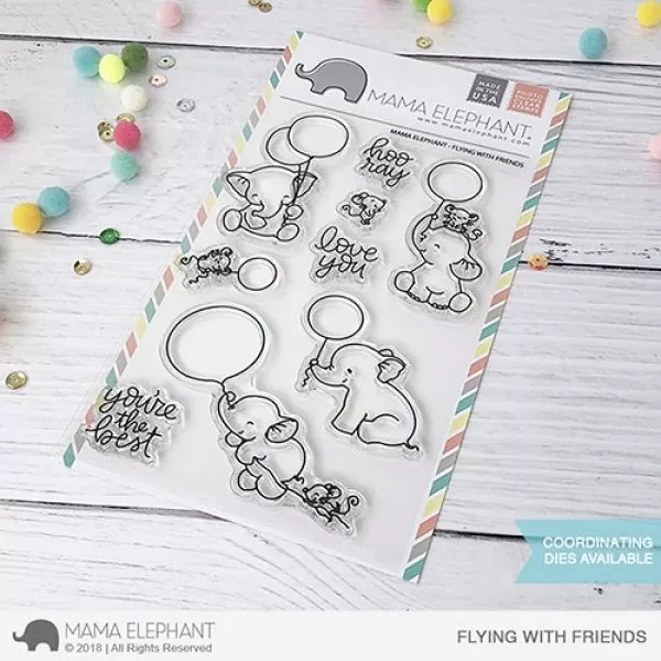S FLYING WITH FRIENDS clearstamp Mama Elephant