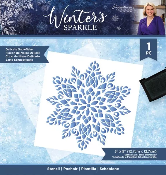 Winter's Sparkle - Delicate Snowflake stencil crafters companion