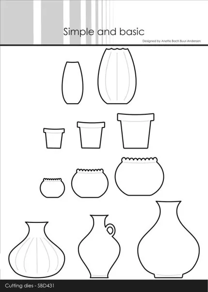 Simple and Basic Pots and Vases dies