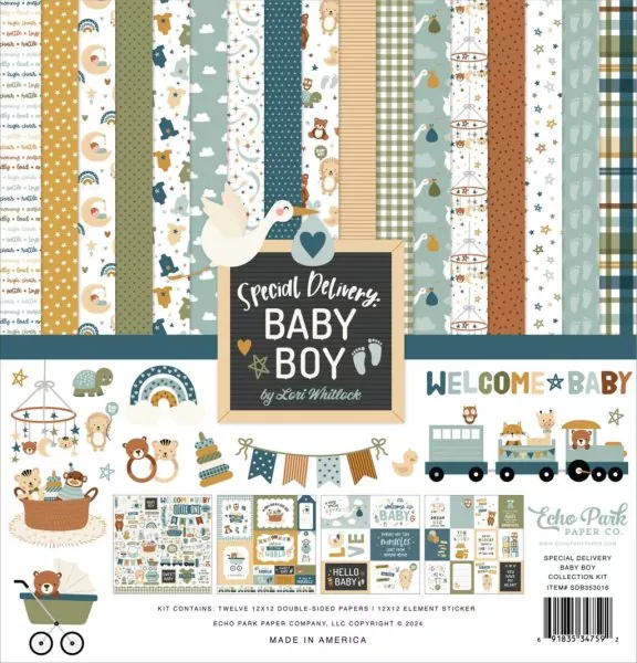 Echo Park Special Delivery Baby Boy 12x12 inch collection kit