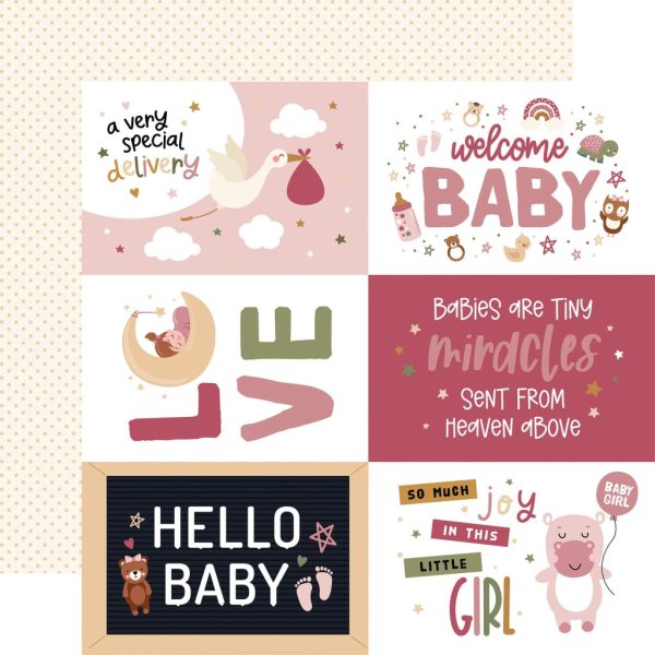 echo park Special Delivery Baby Girl 6x6 inch paper pad 7