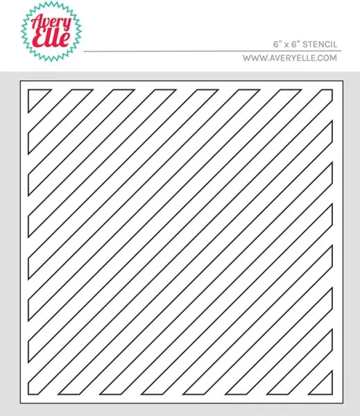 Avery Elle Diagonal Stripes 6x6 inch stencil