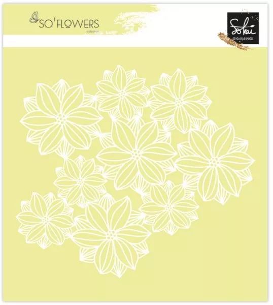 So' Flowers: Les fleurs sauvages stencil Sokai