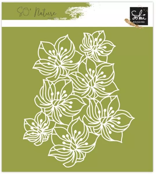 So' Nature: Fleurs d'automne stencil Sokai