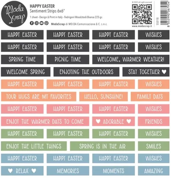 Happy Easter Sentiment Strips ModaScrap