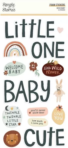 Simple Stories Boho Baby Foam Stickers