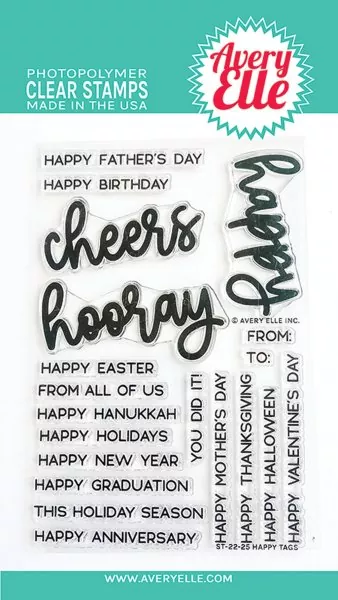 Happy Tags avery elle clear stamps