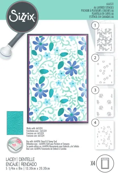 Lacey Layered Stencils Sizzix