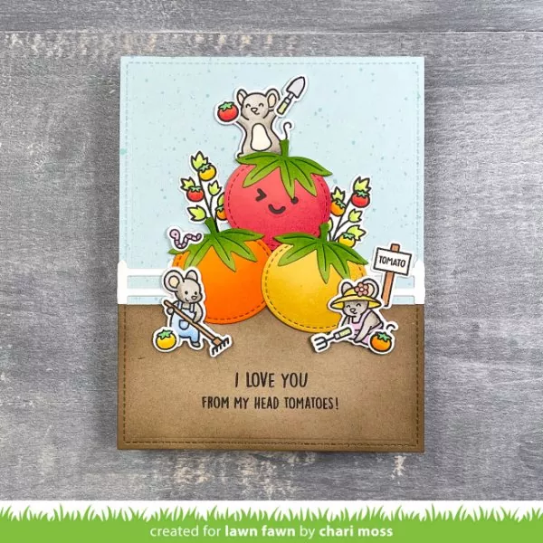 Veggie Happy Clear Stamps Lawn Fawn 6