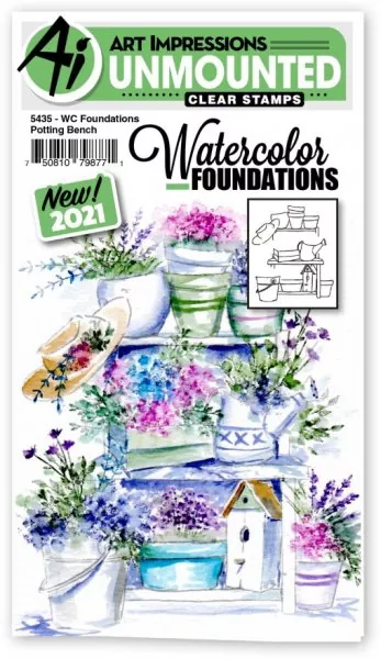art impressions watercolor Clear Stamps and Die Ornate Window Set