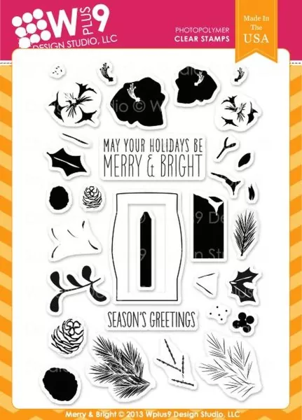 Merry and Bright stamp + die bundle wplus9
