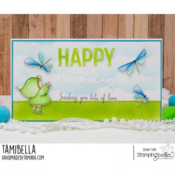 Stampingbella Bundle Girl with Dragonflies Rubber Stamps 2