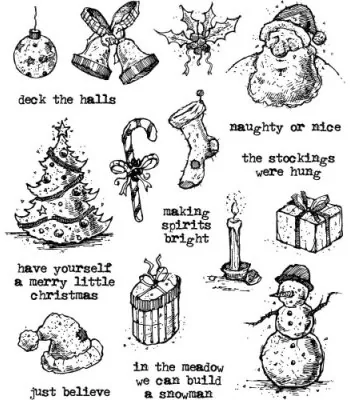 cms lg 318 tim holtz cling stamps tattered christmas