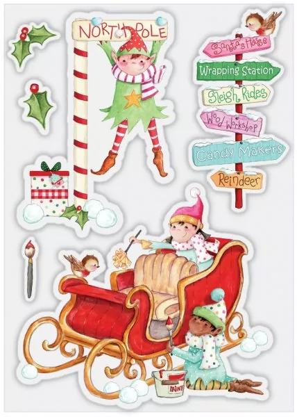 Made by Elves Sleigh Clear Stamps Craft Consortium 1