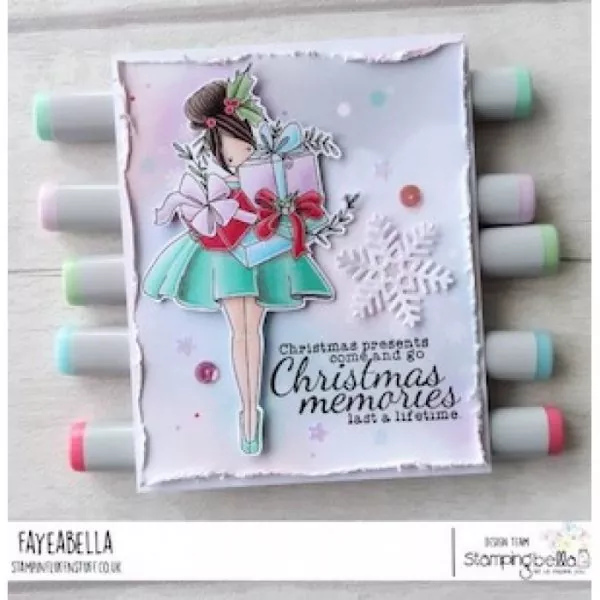 Stampingbella Curvy Girl with Holiday Gifts Rubber Stamps 2