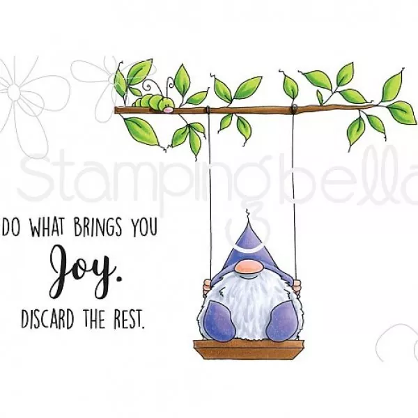 gnome on a swing stamping bella Rubber stamps eb657