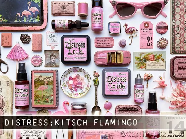 ranger distress inks pad Kitsch Flamingo tim holtz 2