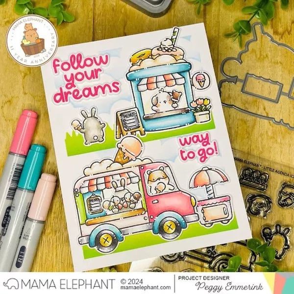 Little Agenda Ice Cream Clear Stamps Mama Elephant 1